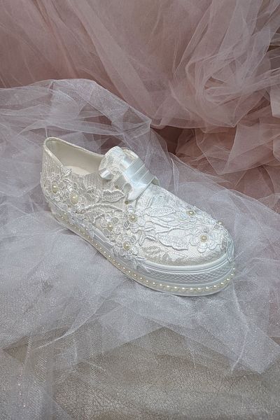 Berush Bride 216 Series Wedge Heel Flower Laced Wedding Dress Shoes