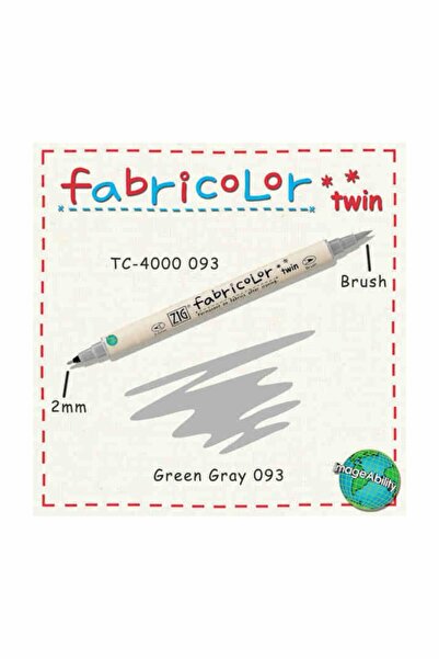 Zig Fabricolor Twin Çift Uçlu Kumaş Boyama Kalemi GREEN GREY