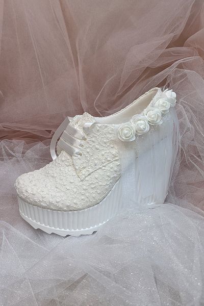 Berush Bride Seria 500 Pantofi de rochie de mireasă cu toc pană și perle