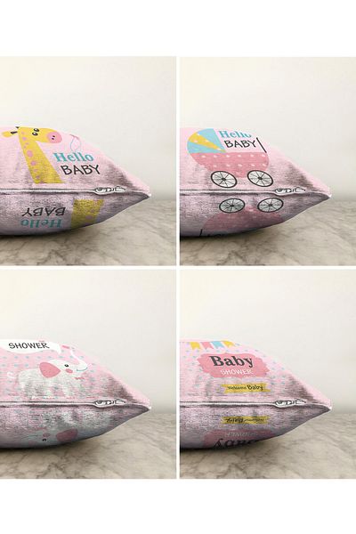 Realhomes Set de huse de pernă cu două fețe Hello Baby Modern, tricotat Raschel, din 3 piese