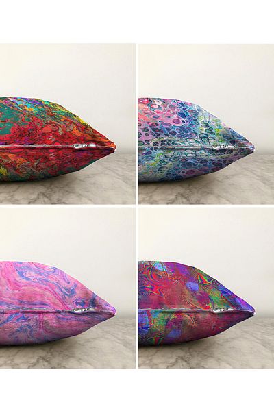 Realhomes Set de huse de perne tricotate Raschel, cu vopsea pe două fețe, marbling Art