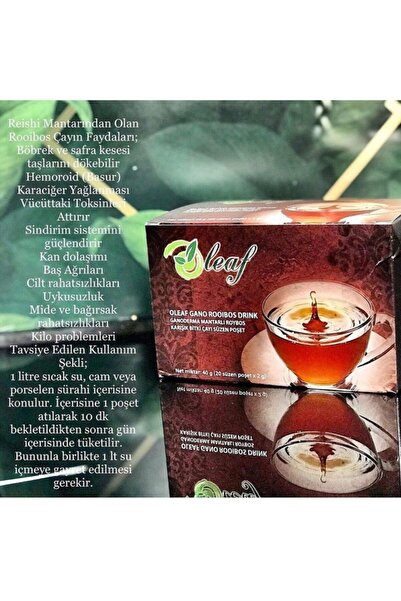 Gano Cafe Gano Mantarlı Rooibos Karışık Bitki Çayı 20 Poşet*2g