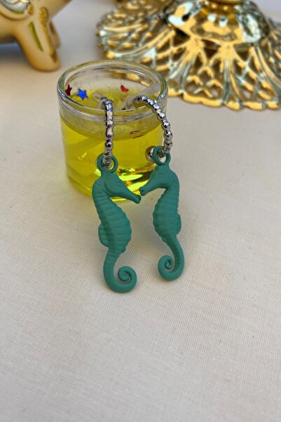 Leerybee Matte Water Green Antiallergic Seahorse Earrings