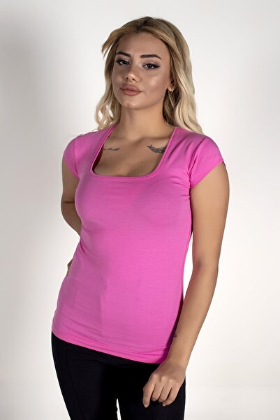 moda felinya Γυναικείο κορμάκι με κοντό μανίκι και τετράγωνο λαιμόκοψη