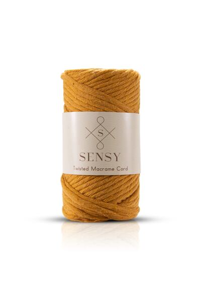 SENSY Premium Taranan Iplik Makrome Makrame Hobi Ipi 4lü Set Ekru-Hardal-Somon-Açık Gri Makrome Ip