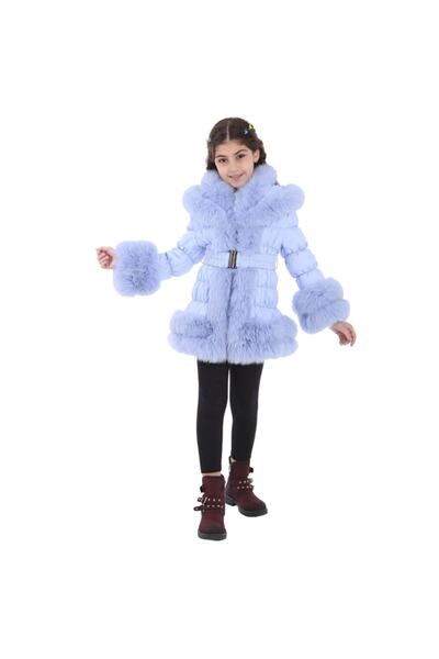 janbely Bebe Mavisi Kapüşonlu Çocuk Montu