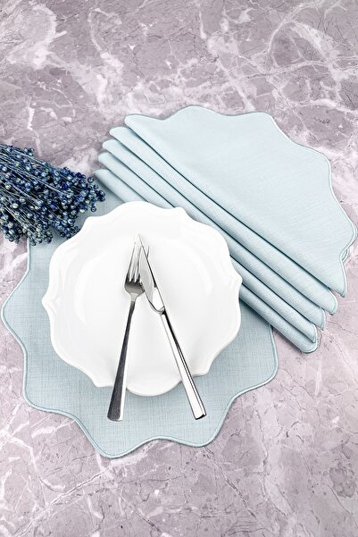 WEARE2 Σετ αμερικάνικου σερβιρίσματος 6 τεμαχίων με οβάλ κεντημένα λουλούδια ...