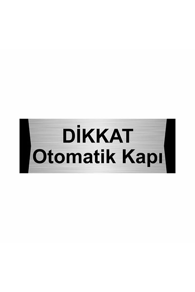 Özarslan Dizayn تحذير باب أوتوماتيكي 10 × 20 سم لوح توجيه معدني فضي اللون