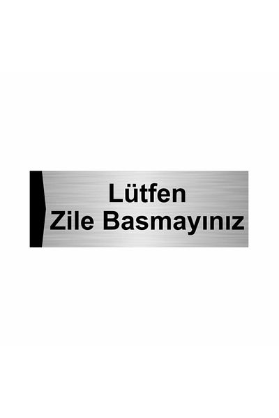 Özarslan Dizayn من فضلك لا تقرع الجرس 7x20 سنتيمتر لوحة إعادة توجيه معدنية فضية اللون