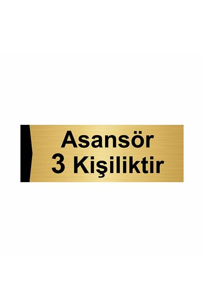 Özarslan Dizayn الرفع 3 أشخاص 5x20 سم لوح توجيه معدني ذهبي اللون