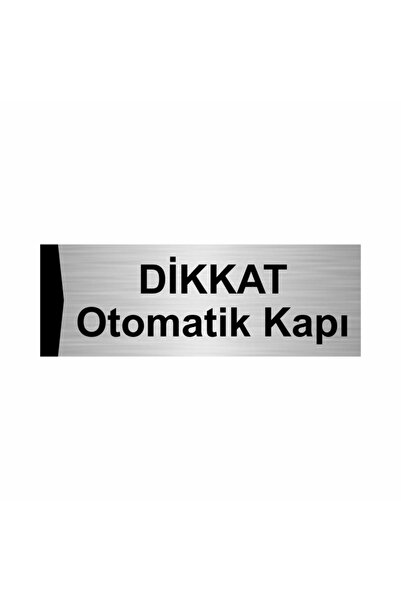 Özarslan Dizayn تحذير باب أوتوماتيكي 10 × 20 سم لوح توجيه معدني فضي اللون