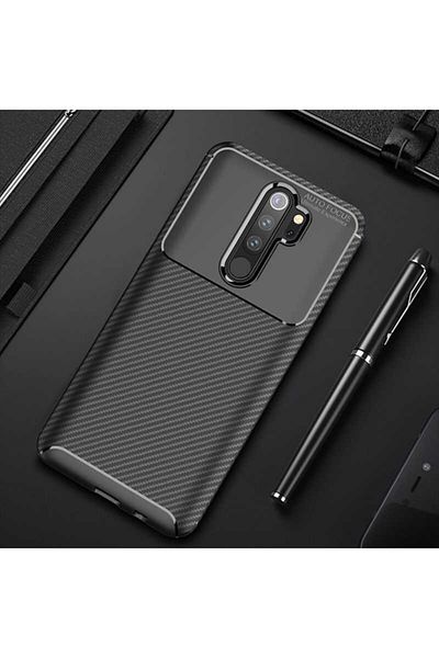 Fibaks حافظة هاتف Redmi Note 8 Pro بتصميم مدرع متين من الكربون