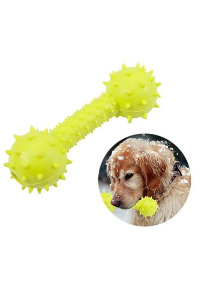 Mixpet 5x14 Cm Yellow Barbed Dumbell Teether Dog Toy