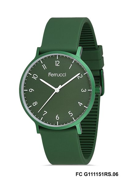 Ferrucci Unisex Silicone Cord Green Aluminum Case Clock Fc 0921 11115rs.6640022