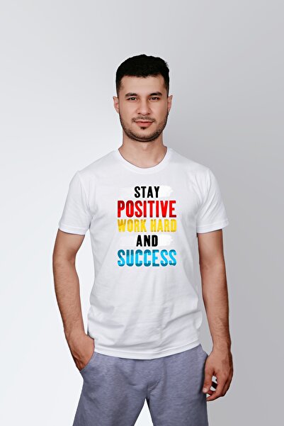 ErTaPassage Λευκό Μείνε θετικός - Εργάσου με πολύ και γίνου επιτυχημένος με τ...