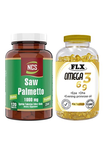 NCS زيت السمك Saw Palmetto وFlx Omega 3-6-9 120 و90 قرصًا