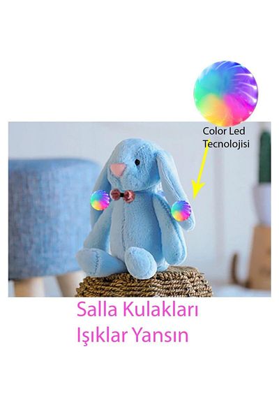 Sole Led Lighted, Sleeping Companion Long Ear Bunny Plush Rabbit 65cm