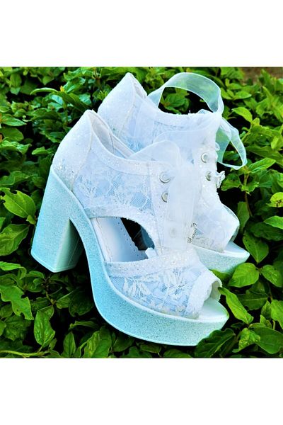 Ayakkabı Tutkusu Stilo ® Platforma cu toc patrat 10 cm Pantofi de mireasa extrem de usori si confortabili