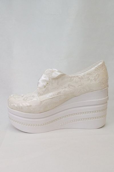 Berush Bride Seria 616 Pantofi de mireasă cu toc pană și dantelă