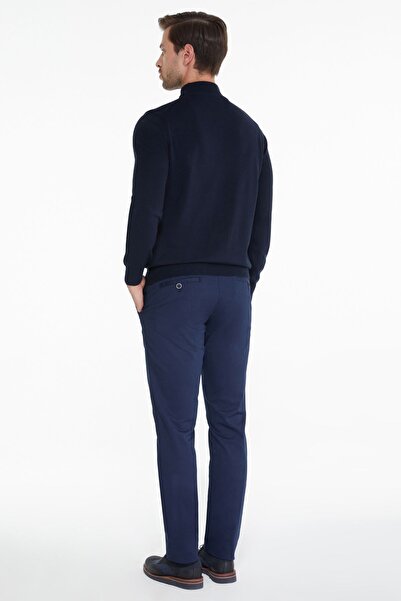 Hatemoğlu Erkek Lacivert Regular Fit Yarım Balıkçı Triko Kazak