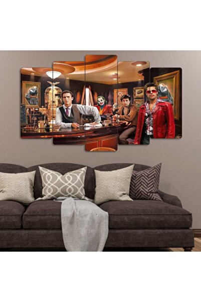 EVLOYA Joker, Fight Club, Scarface - 5 Parçalı Tablo