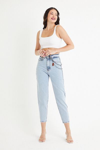 cracpot Pantaloni slouchy din lycra cu talie înaltă