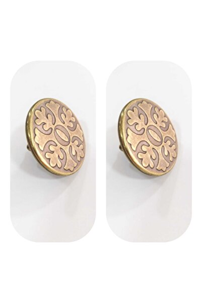 ARON (2 Adet) Metax Elit Düğme Kulp Antik Sarı Mobilya Vestiyer Çekmece Komid...