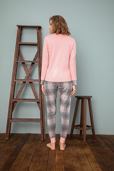 Sevim 13373 Set de pijamale cu mânecă lungă, cu nasturi