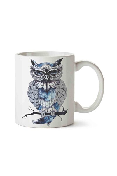 ART HEDİYE Owl Owl Two Side Printed Mug Cup