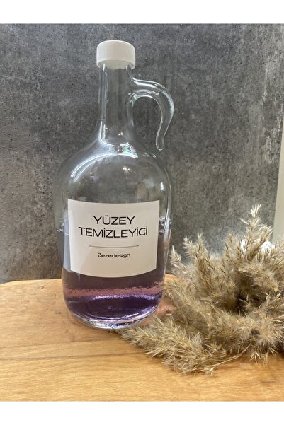 zezedesing Galon Yüzey Temizleyici Deterjan Şişesi Cam 1500ml