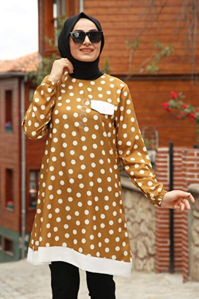 Feiza Collection Puantiyeli Tunik - Sarı