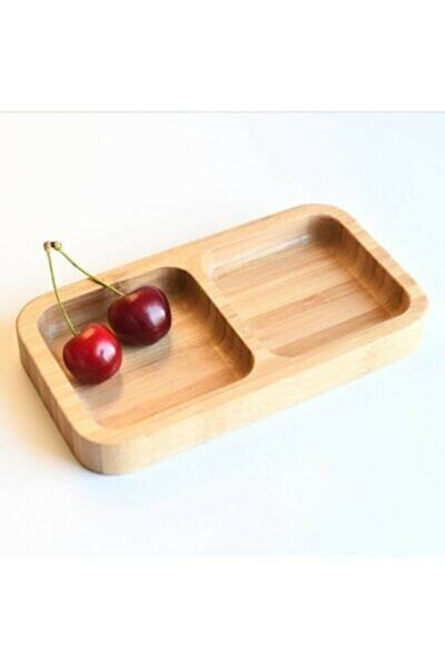 yılmaz ahşap Bambu Iki Bölmeli Çerezlik
