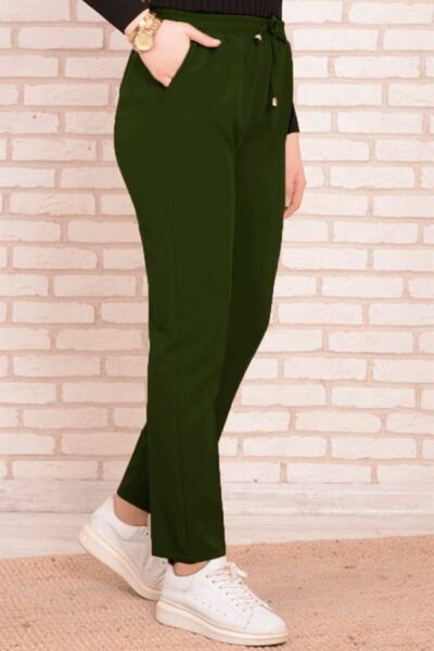 Modakenti Hlače sa elastičnim strukom Skinny Leg Dumbbell Krep - kaki