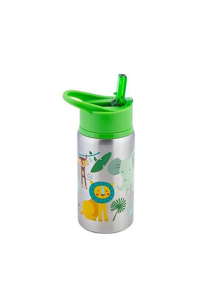 Stephen Joseph Stainless Steel Water Bowl Zoo Green