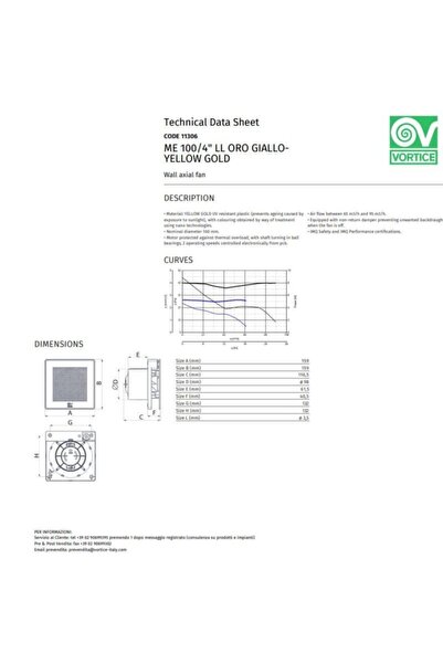 Vortice Düşük Ses Seviyesi 26.9 Db(a) Mimari Uygulama Ideal Tasarım Kesintisiz Çalışma Havalandırma Fanı Ban