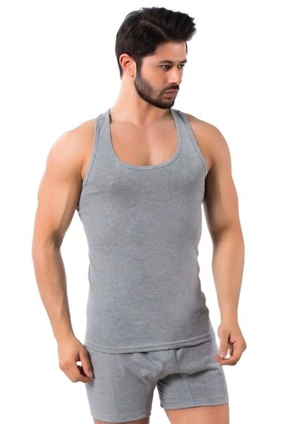 Bestin Lux Drm Men's Gray Athlete Rambo Cotton Undershirt