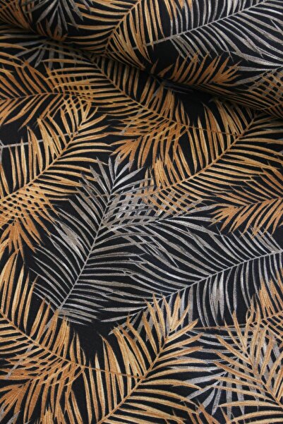 Premier Siyah Zemin Turuncu Dal Duck Kumaş