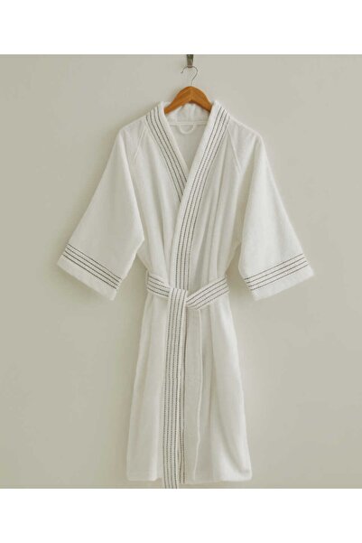 Maisonette Subtle Stıtch Bornoz Lxl Beyaz / Taş