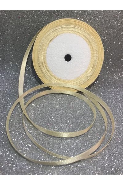 Deniz Party Store Σατέν Κορδέλα 6 mm 23 μέτρα (25 Yarda) 1 Κρέμα