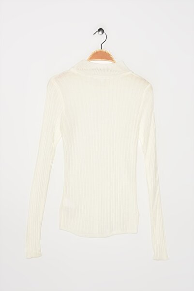 Koton Ecrufarbener Damenpullover 2KAL98129OT