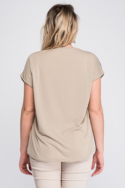 Şans Γυναικεία Μπλούζα με Σχέδιο Mink Plus Size 65n28443
