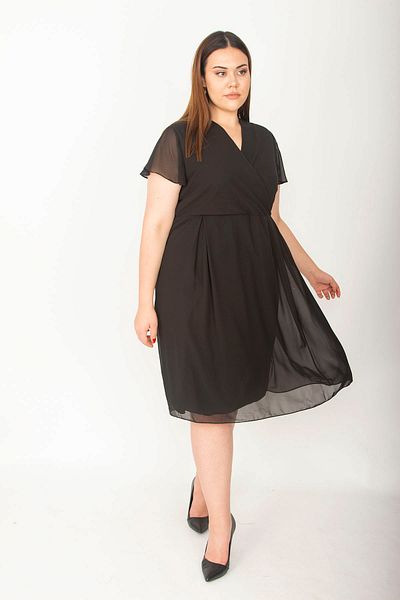 Şans Große Größen in Kleid - Schwarz - A-Linie
