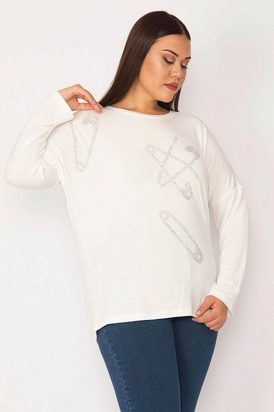 Şans Große Damen-Tunika mit Knochenstein-Details, 65n28361
