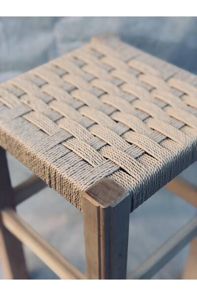 North Wooding Ahşap Hasır Örgülü Tabure 35 Cm (naturel Kayın)