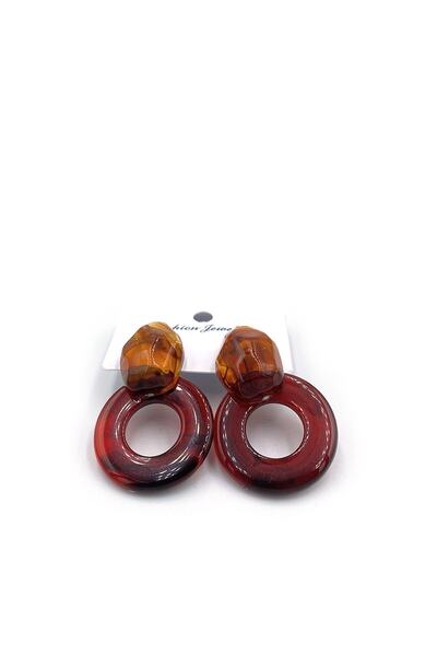 Artikel Round Claret Red Acrylic Earrings