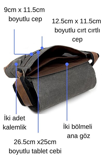 Old Cotton Unisex Gray Brown Crossbody Messenger Bag