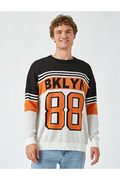 Koton Oversize svetr s vysokoškolským vzorem