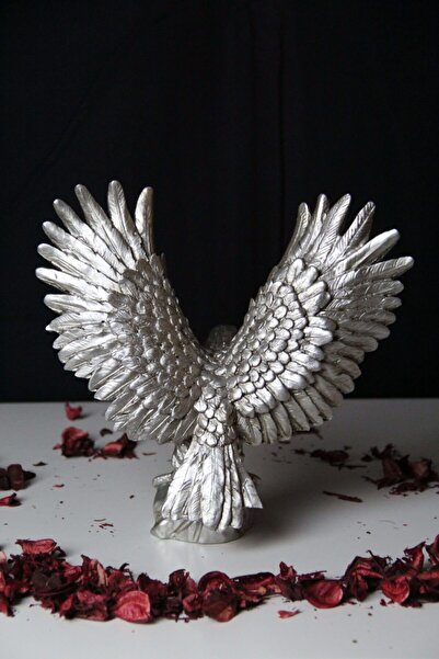 Doremcy Dekoratif Gümüş Mini Kartal Biblo Polyester Ev Ofis Masa Üstü Aksesua...