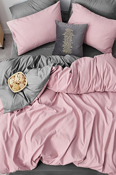 ALAMODE Natural Cotton Duvet Cover Set Single Powder-grey 111568