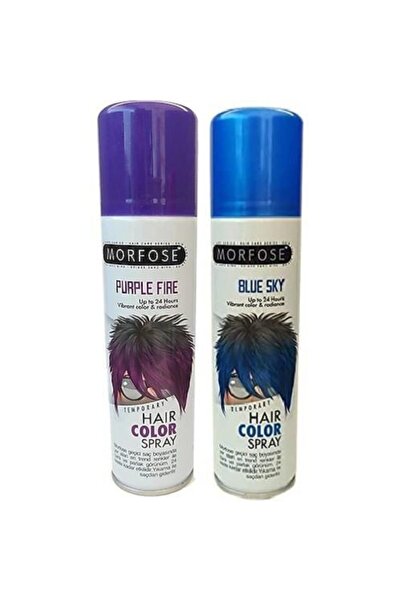 Morfose Hair Color Spray 150ml Renkli Saç Spreyi (mavi+mor)